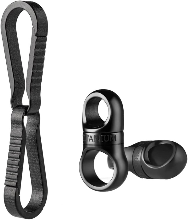 Edc Carry Clip - Conector de argola giratória de titânio