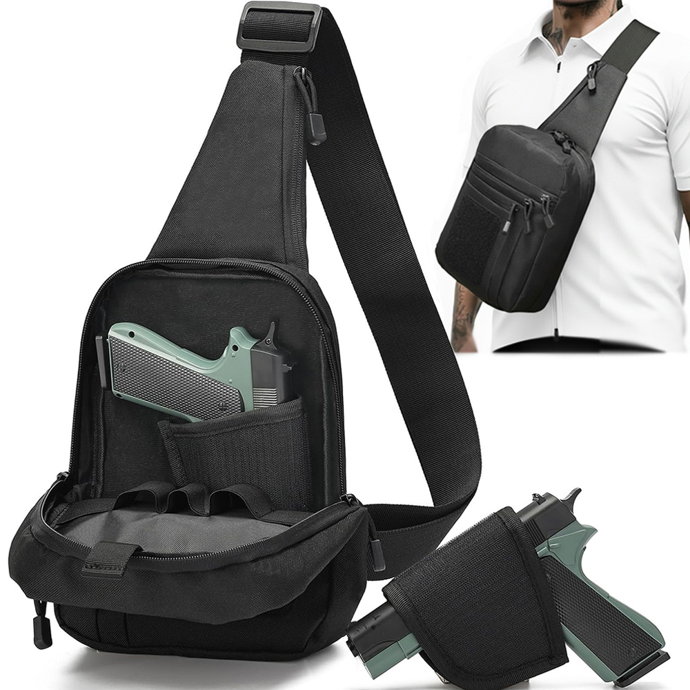 Edc Concealed Carry Sling Bag - Bolsa tática para pistola, coldre para